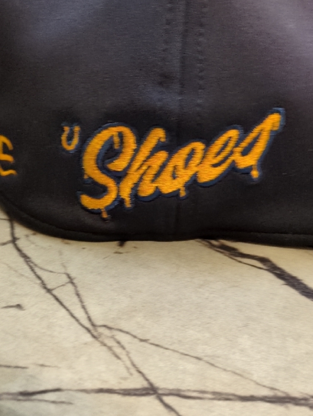 Men's Two-Tone Navy and Light Blue Snapback Hat - Picture 4 of 6